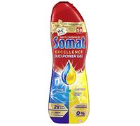 Somat Excelencia Duo Poder Gel (58 Ciclos) Detergente Líquido para Den Limpiador de Vajilla Con Duo-Formel para Hasta 2x Más Brillo & Inmediata Limpieza Profunda, Limón & Lima