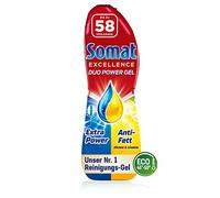 Somat Excellence Duo Power Gel (58 lavados) Detergente para lavavajillas para platos limpios y brillantes también en el programa Eco y a bajas temperaturas, limón y lima