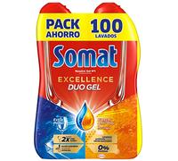 Somat Excellence Gel Frescor Anti-Olor (100 lavados), detergente lavavajillas desengrasante, lavavajilla líquido automático en botella, jabón para platos con vinagre