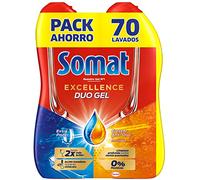 Somat Excellence Gel Frescor Anti-Olor (70 lavados), detergente lavavajillas desengrasante, lavavajilla líquido automático en botella, jabón para platos con vinagre