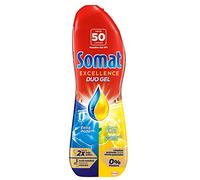 Somat Excellence Gel Lima y Limón (50 lavados), detergente lavavajillas desengrasante, lavavajilla líquido automático en botella, jabón para platos que elimina la suciedad incrustada