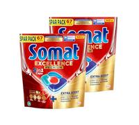 Somat Excellence Premium 5 en 1 Caps, 268 Caps (2 x 134 Caps), pastillas para lavavajillas de liberación rápida con Extra Boost, Somat Caps eliminan incluso 72 h de restos de comida secos y