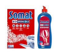Somat Juego de abrillantador para lavavajillas, 750 ml y sal especial 1,2 kg