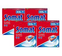 Somat Pastillas para lavavajillas clásicas, 308 (4 x 77), pack XXL, para la limpieza diaria de cubiertos y vajilla, con extra fuerza y protección contra la corrosión del vidrio