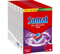 Somat Pastillas para lavavajillas todo en 1 (6 x 100 pestañas), pastillas para lavar platos para una limpieza radiante, incluso a bajas temperaturas, potente contra el secado