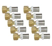 SOMATHERM FOR YOU - 302020201 - Pack de 10 Conectores Rectos para Prensar Tubo Multicapa Ø16 - Tuerca Giratoria Hembra 15/21 (1/2'') - Compatible Perfil H, U, TH - Amarillo