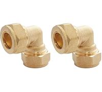 SOMATHERM FOR YOU - 90 ° Codo igual al latón de compresión para tubería de cobre Ø16 (Paquete de 2)