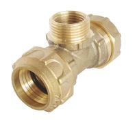 SOMATHERM FOR YOU - Brass tee macho en el centro a la tubería D25 PE - M20 / 27 - exterior de apriete