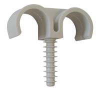 SOMATHERM FOR YOU - Collar Doble de Plástico para Tacos para Tubos Flexibles - Ø 25mm - Paquete de 15 Piezas - Blanco - Instalación Fácil - Uso en Fontanería y Electricidad