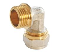 SOMATHERM FOR YOU - Conector Acodado a Compresión para Tubo Multicapa Ø16 - Codo Macho 15/21 (1/2") - Instalación Fácil y Rápida - Gris/Plata - Ideal para Calefacción y Sanitarios