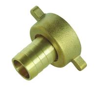 SOMATHERM FOR YOU - Conector Estriado Recto 2 Piezas - Fiable, Rápido y Fácil de Conectar - Para Manguera de Jardín Ø19mm - Tuerca Giratoria con Aletas 3/4" - Latón