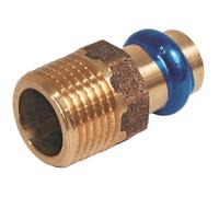 SOMATHERM FOR YOU - Conector para Prensar Recto Fijo Ø12 - Macho 3/8 - Indicador de Prensado - Junta de Estanqueidad EPDM - Perfil de Prensado V - Presión Máxima 16 Bares - Temperatura Máxima 120°C