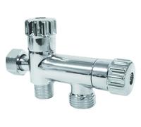 SOMATHERM FOR YOU, grifo WC 3 vías antical, con cabeza cerámica, entrada tuerca giratoria F3/8", salida M3/8" y M1/2", acabado cromado, diseño moderno, 5 años de garantía