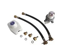 SOMATHERM FOR YOU, Juego de regulador de 1,3 Kg/h con inversor y liras para 2 botellas de butano, kit completo para alimentación segura y eficiente de sus dispositivos