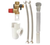 SOMATHERM FOR YOU - Kit Sécu Inox, Grupo De Seguridad NF 20/27, Sifón 26/34, Flexible De Evacuación Extensible, Conexión Calentador De Agua, Instalación Fácil, Accesorios Sanitarios, Agua Agresiva