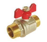 SOMATHERM FOR YOU - Válvula de bola - doble macho 20/27 - Maneta de mariposa - Caudal de agua óptimo con paso integral - Estanqueidad mediante juntas tóricas