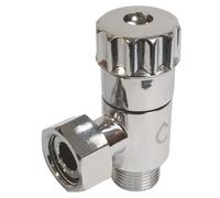 SOMATHERM FOR YOU, Válvula de cierre angular antical para WC, entrada macho3/8", salida tuerca giratoria3/8", cabeza cerámica, latón cromado, acabado fino -3/8", cromado