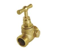 SOMATHERM FOR YOU- Válvula de cierre con doble tornillo de purga masculino MM20 / 27 - Vástago cabeza - en latón en bruto