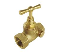 SOMATHERM FOR YOU- Válvula de cierre con doble tornillo de purga Mujer FF20 / 27 - Vástago cabeza - en latón en bruto