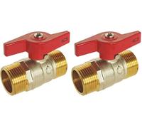 SOMATHERM FOR YOU - válvula de doble esfera macho 20/27 - Butterfly Joystick - Paso a nivel - un mejor sellado con la junta tórica 2 (Paquete de 2)