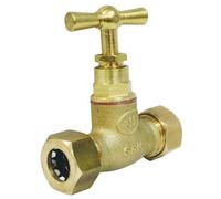 SOMATHERM FOR YOU - Válvula de Paso Recto de Latón con Conexión Instantánea Ø14 mm - Doble Macho 15/21 - Cuerpo de Latón Bruto - Cabeza con Palanca - Amarillo