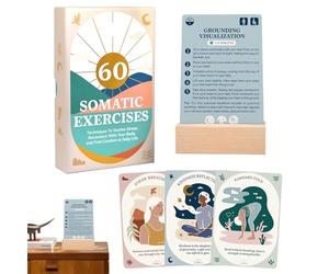 Somatic Release Cards | 60 Pieces 3.5x5inch Breathing Mindfulness Tools | Women Breathing Cards,for Breathwork Regulation Calm Feelings Emotion Mood Workout Exercise