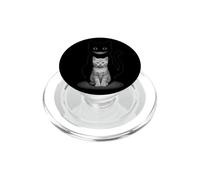 Sombra de Gato Espeluznante Vintage gótico de Halloween PopSockets PopGrip para MagSafe