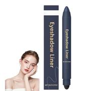 Sombra de ojos 2 en 1, delineador y sombra de ojos, sombra de ojos sencilla, a prueba de manchas y resistente al agua, suave, fácil de aplicar (Azul marino)