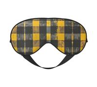 Sombra de ojos a cuadros amarillos, grises y negros, súper suave y cómoda, con correa ajustable, cubierta de ojos cero presión ocular