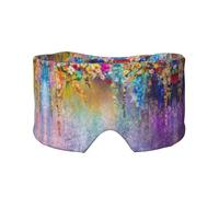 Sombra de ojos abstracta morada con flores llorosas, cómodas orejeras para dormir, diadema cálida y diseño de doble cara. Adecuado para meditación y yoga.