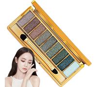 Sombra de ojos brillante, paleta de sombras de ojos con brillo, sombra de ojos brillante de 9 colores, sombra de ojos con brillo a prueba de sudor a prueba de sudor para cumpleaños, sombra de ojos co