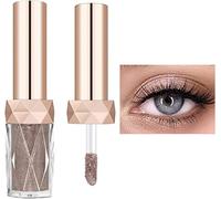 Sombra de ojos de brillo líquido,estilo europeo y americano perezosa sombra de ojos monocromos de color perla,maquillaje de diamantes de perla sombra de ojos de lentejuelas (06 marrón brillante)