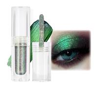 Sombra de ojos de camaleón líquido, sombra de ojos líquida con purpurina verde, de larga duración y resistente al agua, sombra de ojos metálica, maquillaje holográfico y multicromático, fantástico