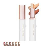 Sombra de ojos en barra con degradado de brillo, portátil, bicolor, fácil de difuminar, resistente al agua y de larga duración, para maquillaje con brillo