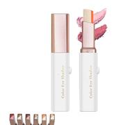 Sombra de ojos en barra con degradado de brillo, portátil, bicolor, fácil de difuminar, resistente al agua y de larga duración, para maquillaje con brillo