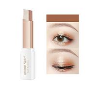 Sombra de ojos en barra de dos tonos modificación de ojos degradado perlado mate,barra de sombra de ojos brillante a prueba de agua,de ojos en polvo de terciopelo para principiantes de maquillaje