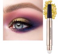 Sombra de ojos en barra y esponja 2 en 1, color dorado y cobre, suave, cremosa, con brillo, larga duraci n, resistente al agua, iluminador, maqui