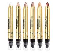Sombra de ojos en barra y pincel de maquillaje con esponja, lápiz de sombra de ojos en crema suave con brillo Sombra de ojos resistente al agua de larga duración Hipoalergénica (07)
