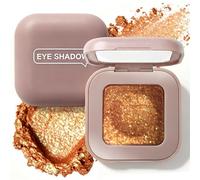 Sombra de Ojos Holográfica Efecto Camaleón, Paleta de Sombras Multicromáticas con Destellos, Sombra Metálica Iridiscente de Color Intenso, Maquillaje para Ojos de Mujer - Rojo Anaranjado