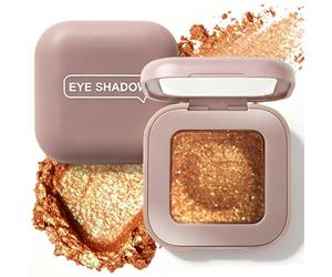 Sombra de Ojos Holográfica Efecto Camaleón, Paleta de Sombras Multicromáticas con Destellos, Sombra Metálica Iridiscente de Color Intenso, Maquillaje para Ojos de Mujer - Rojo Anaranjado