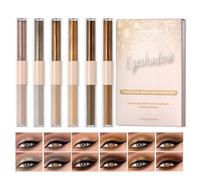 Sombra De Ojos Líquida Con Purpurina 6 Piezas De Doble Punta Impermeable