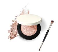 Sombra de ojos metálica brillante con pincel doble, sombra de ojos metálica multicolor, acabado cremoso y luminoso modulable