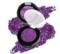 Sombra de ojos monocromática morada, sombra de ojos con purpurina morada de color morado altamente pigmentado, larga duración, delineador de ojos multicromo metálico para mujeres maduras, iluminador