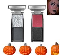 Sombra de Ojos Negro Rojo,Paleta de Sombras de Ojos de Color Rojo Gótico,Negro Paleta De Sombras De Ojos, Ultrapigmentado Ojos Ahumados para Fiestas de Halloween,Navidad,payaso de Vampiro