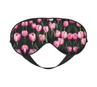 Sombra de ojos roja y tulipanes súper suave y cómoda con correa ajustable, cubierta de ojos cero presión ocular
