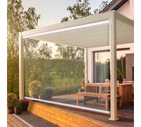 Sombra de rodillo de PVC transparente, impermeable y a prueba de polvo.Cortina de vinilo grueso de 0.5mm para el patio del balcón.Cubierta de ventana aislada térmica con kit de montaje, 75x79 pulgadas