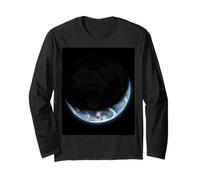 Sombra Tierra Escena Minimalista Vista Fondo Oscuro Limpio Manga Larga