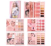 Sombras De Ojos De Maquillaje | Paleta De Sombras De Ojos Y Rubor En Forma Libro | Paleta De De Y Rubor Mate Perla | Para Citas, Escuela, Viajes, Fiestas, Cenas, Carnavales, Novia, Esp