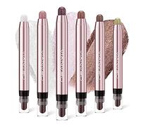 Sombras de Ojos Extremo, 6 Colores sombras de ojos en crema Con cepillo, Sombra de Ojos Brillantes Altamente Pigmentada,Pro Waterproof Eyeshadow Sticks for Women Eye Makeup Gift