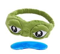 Sombras de ojos para dormir lindo, cubierta de ojos divertida de rana con bolsa de gel, cubierta facial para dormir, parche de ojos para niños, agradable a la piel, para camping, hotel, siesta